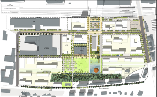Plan d'aménagement du futur quartier de Malley